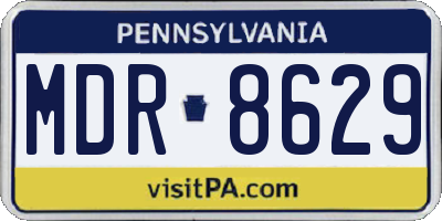 PA license plate MDR8629