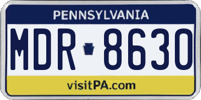 PA license plate MDR8630