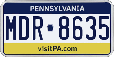 PA license plate MDR8635
