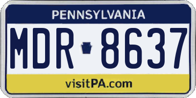 PA license plate MDR8637