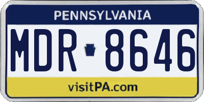 PA license plate MDR8646
