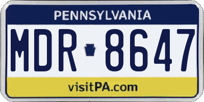PA license plate MDR8647
