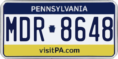 PA license plate MDR8648