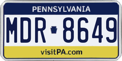 PA license plate MDR8649