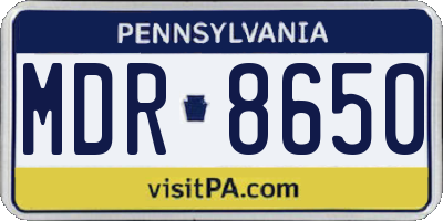 PA license plate MDR8650