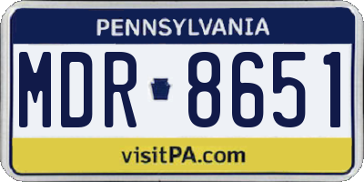 PA license plate MDR8651