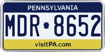 PA license plate MDR8652