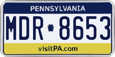PA license plate MDR8653