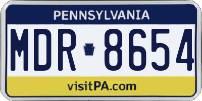 PA license plate MDR8654