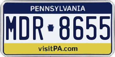 PA license plate MDR8655