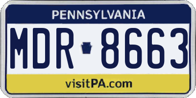 PA license plate MDR8663