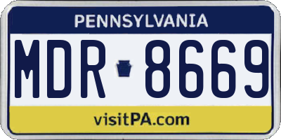 PA license plate MDR8669