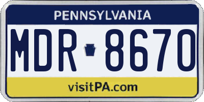 PA license plate MDR8670