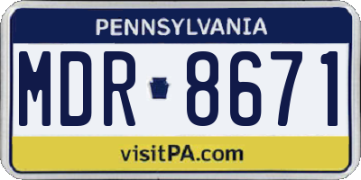 PA license plate MDR8671
