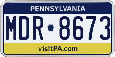 PA license plate MDR8673