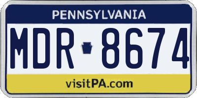PA license plate MDR8674