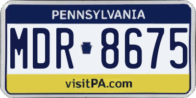 PA license plate MDR8675