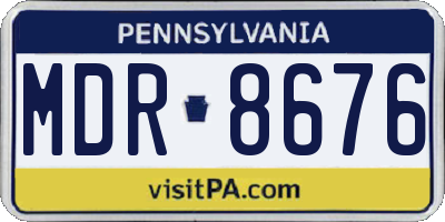 PA license plate MDR8676