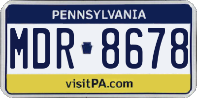 PA license plate MDR8678