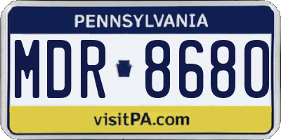 PA license plate MDR8680