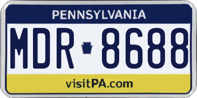 PA license plate MDR8688