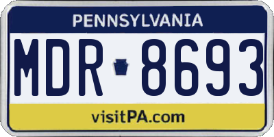 PA license plate MDR8693