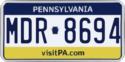 PA license plate MDR8694