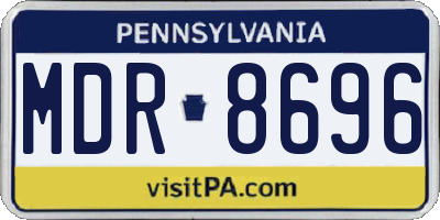 PA license plate MDR8696