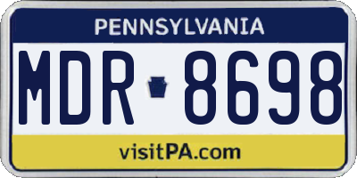 PA license plate MDR8698