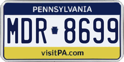 PA license plate MDR8699