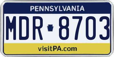 PA license plate MDR8703