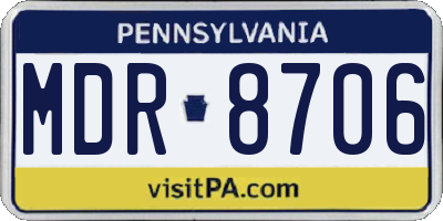 PA license plate MDR8706