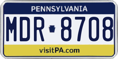 PA license plate MDR8708