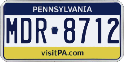 PA license plate MDR8712