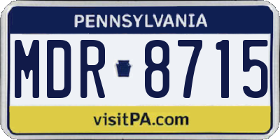 PA license plate MDR8715