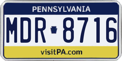 PA license plate MDR8716