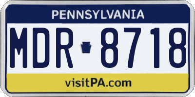 PA license plate MDR8718