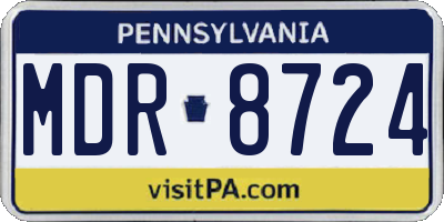 PA license plate MDR8724