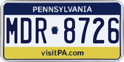PA license plate MDR8726