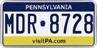 PA license plate MDR8728