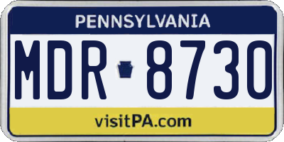 PA license plate MDR8730