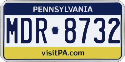 PA license plate MDR8732