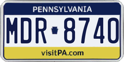 PA license plate MDR8740