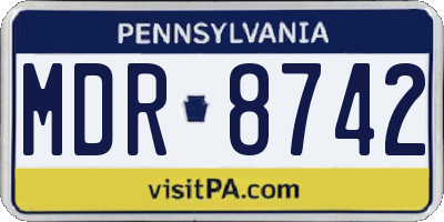PA license plate MDR8742