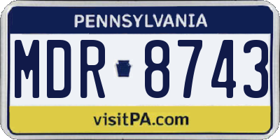 PA license plate MDR8743