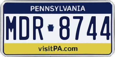 PA license plate MDR8744
