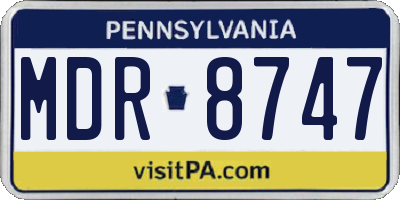 PA license plate MDR8747