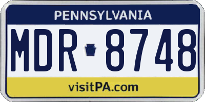 PA license plate MDR8748