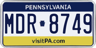 PA license plate MDR8749