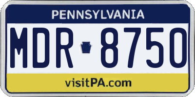 PA license plate MDR8750
